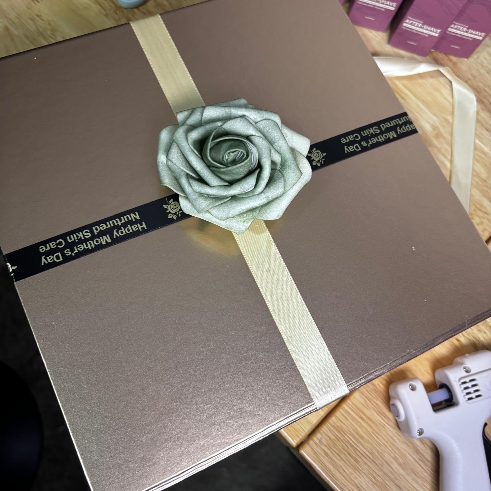 Nurtured Skincare collection gift box with multiple products